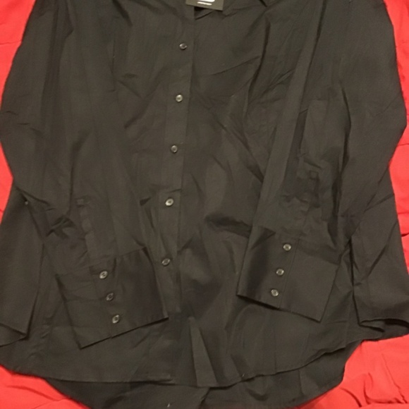 Lane Bryant Black Blouse hidden button 16,18,20,22. NWT - Picture 4 of 11